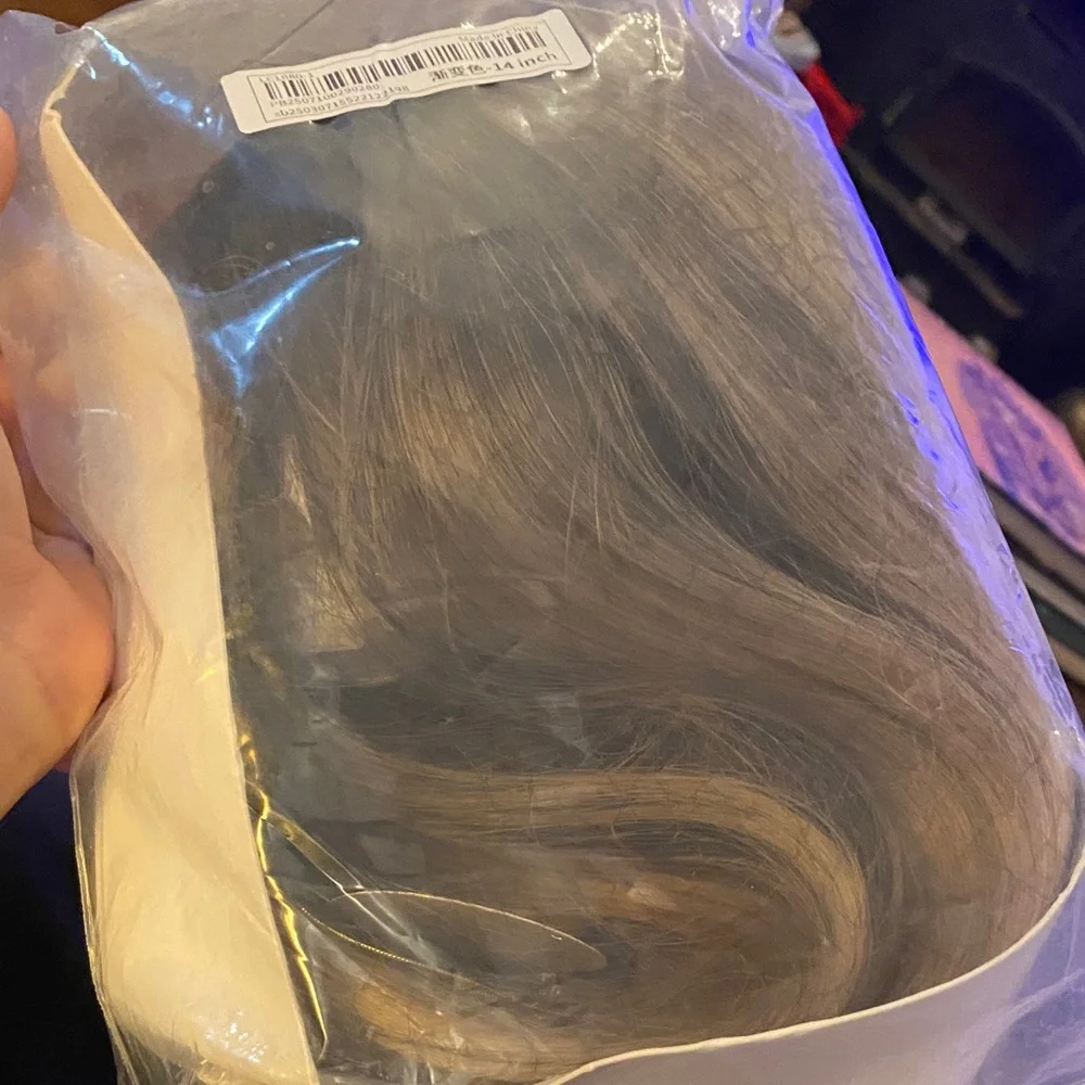 NWT 14inch Blonde Brown Wig with curtain bangs new